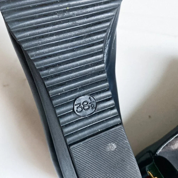 Vintage  Town Shoes Horsebit Detail Black Low Wedge Loafers 38.5 - Picture 11 of 11